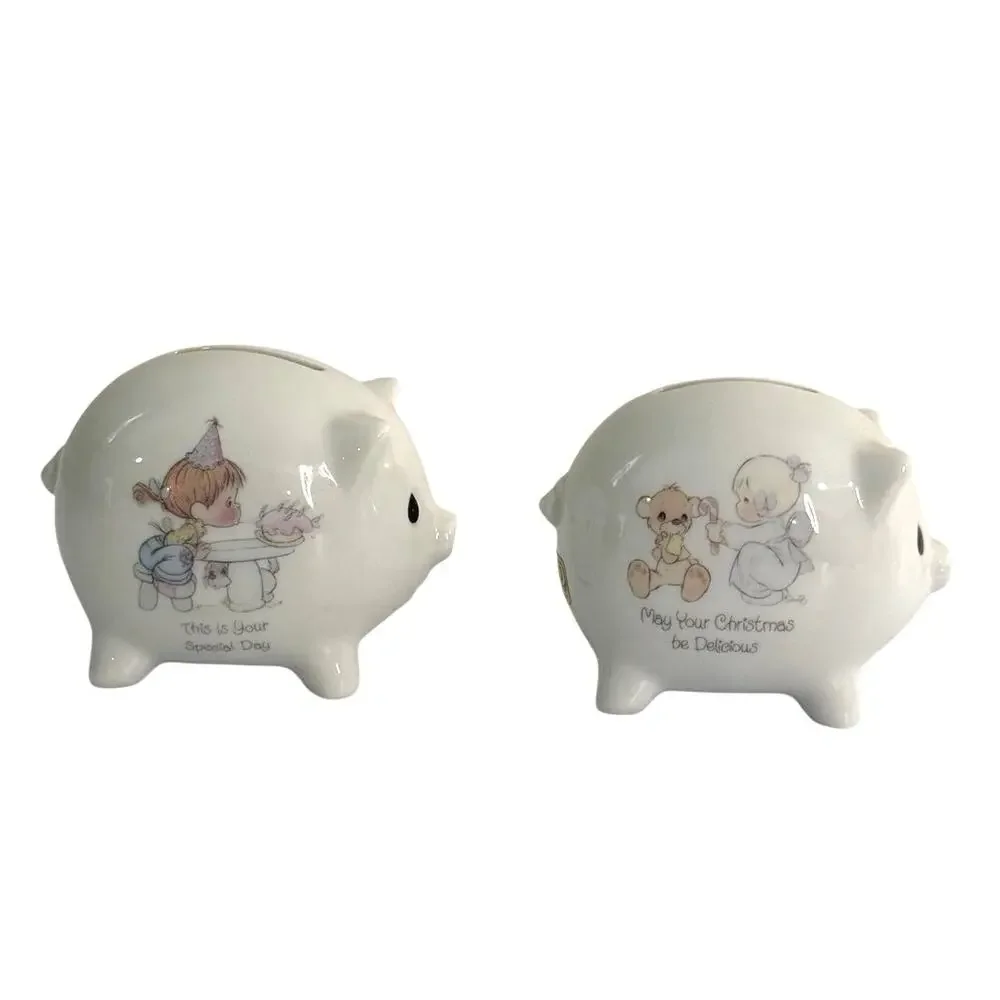 Vintage Precious Moments Enesco bundle of 2 ceramic piggy banks